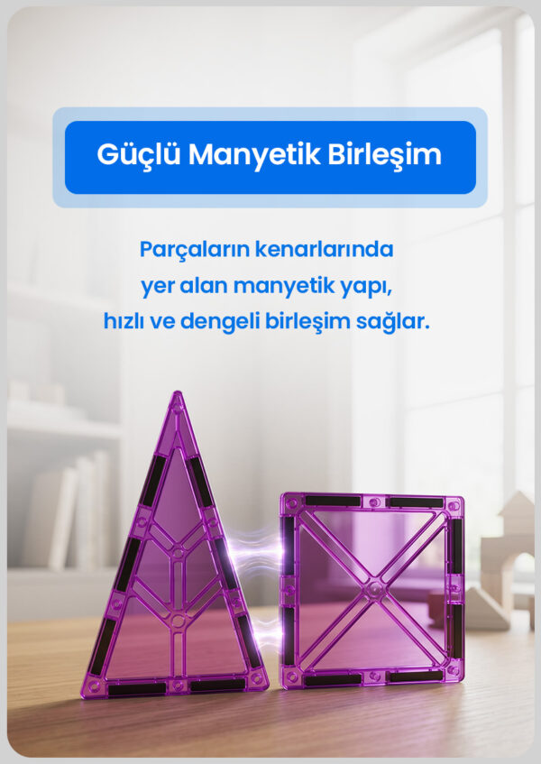 Toyzal Magnatix 36 Parça Manyetik Yapı Oyuncak Seti – Eğitici Mıknatıslı STEM Oyuncak